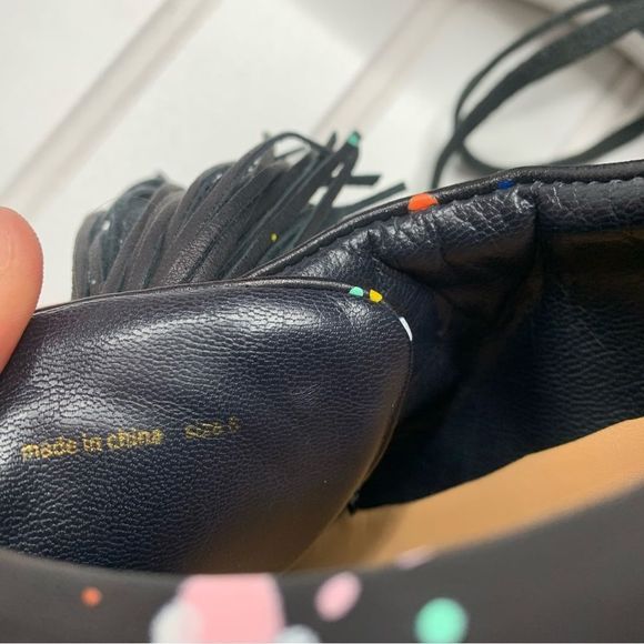 Loeffler Randall Logan Splatter-Print Tassel Sneakers - Picture 5 of 11